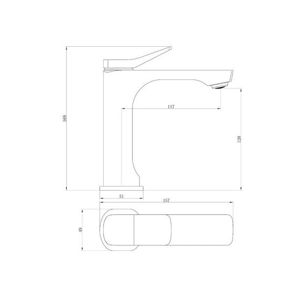 Стоящ смесител за умивалник черен Салина 4271B FORMA VITA - Image 2