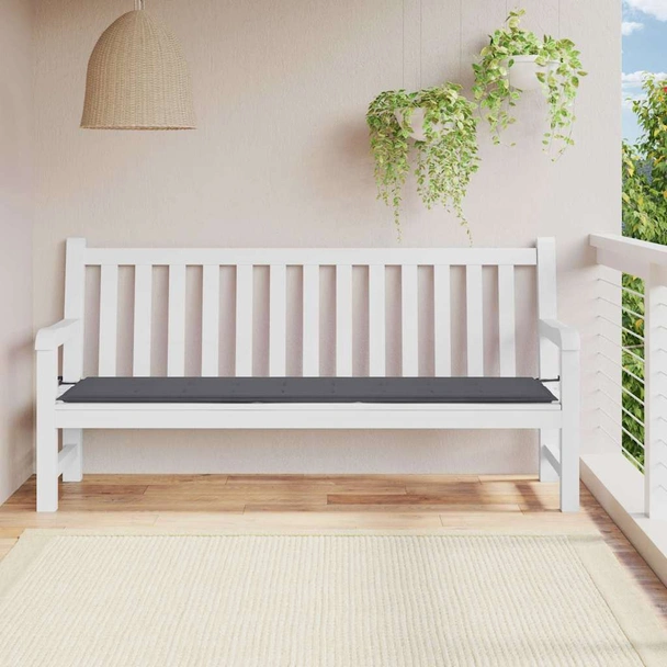 Възглавница за градинска пейка 200x50x3 см антрацит - Image 2
