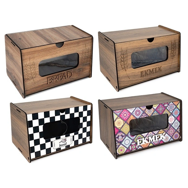Кутия за хляб с дървесен дизайн 34x30x21 см