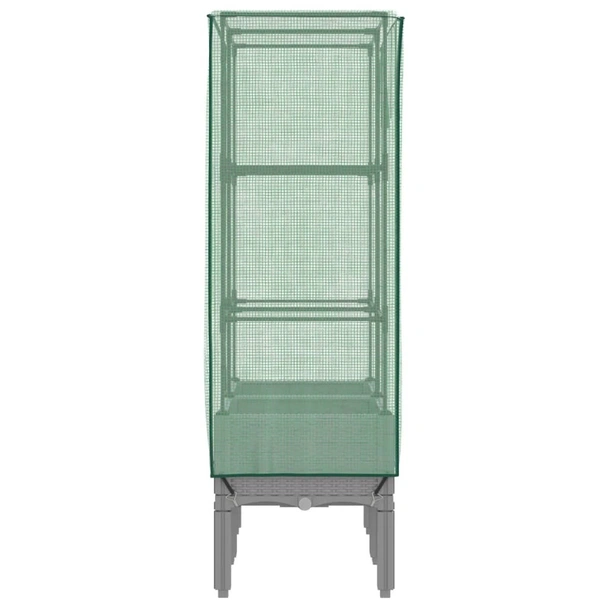 Повдигната леха с покривало,  80x40x140 см - Светлосив сандък - Image 5