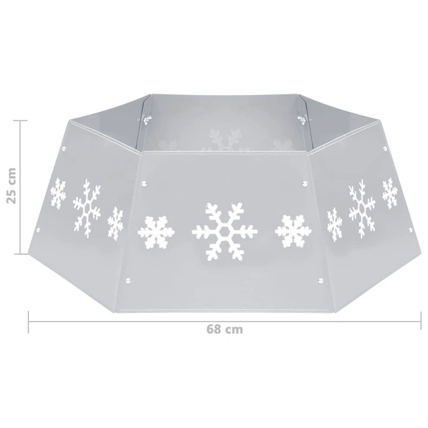 Пола за коледна елха, сребристо и бяло, Ø68x25 см - Image 7