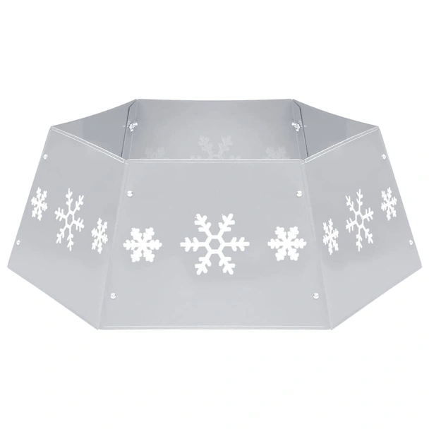 Пола за коледна елха, сребристо и бяло, Ø68x25 см - Image 2