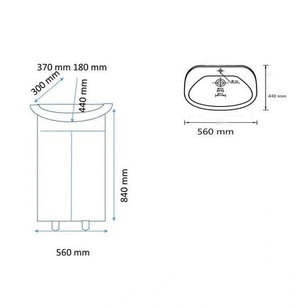 Шкаф за баня с мивка 55 см Перла FORMA VITA - Image 2