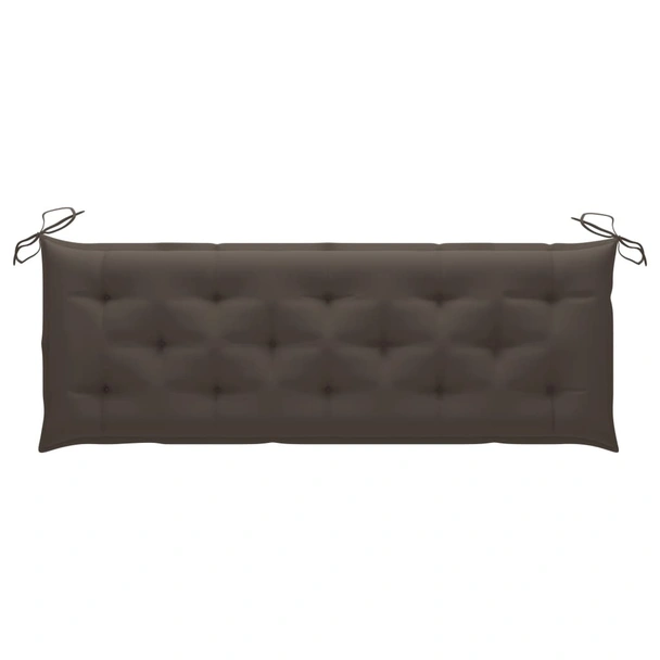 Стифираща градинска пейка с възглавница, 159 см, тик масив - VL3063329 - Image 4