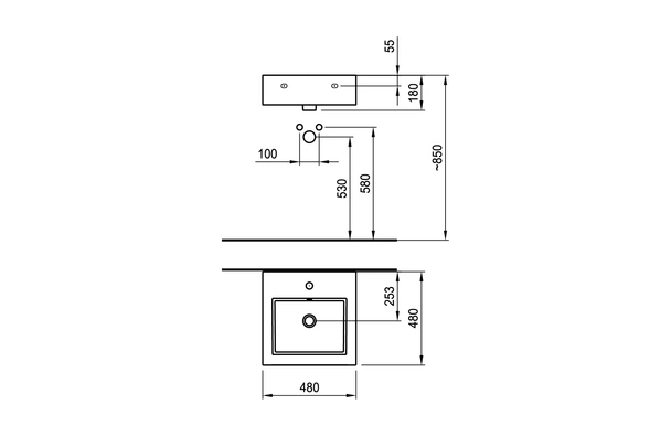 Умивалник geometry 480x480x180 - Image 2