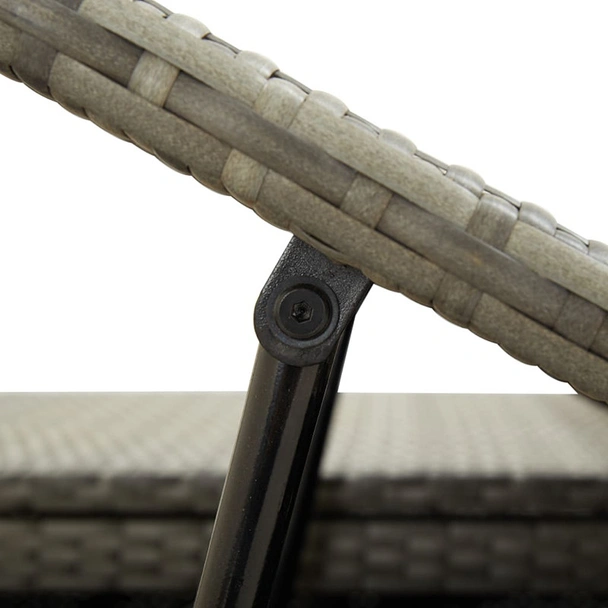 Шезлонг с шалте за двама, полиратан, сив - Image 9