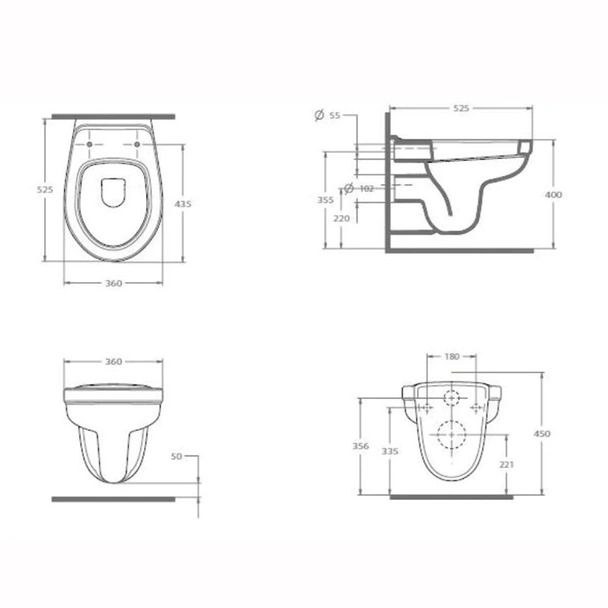 Стенна тоалетна чиния с плавно падащ капак Taormina Pro BOCCHI - Image 2