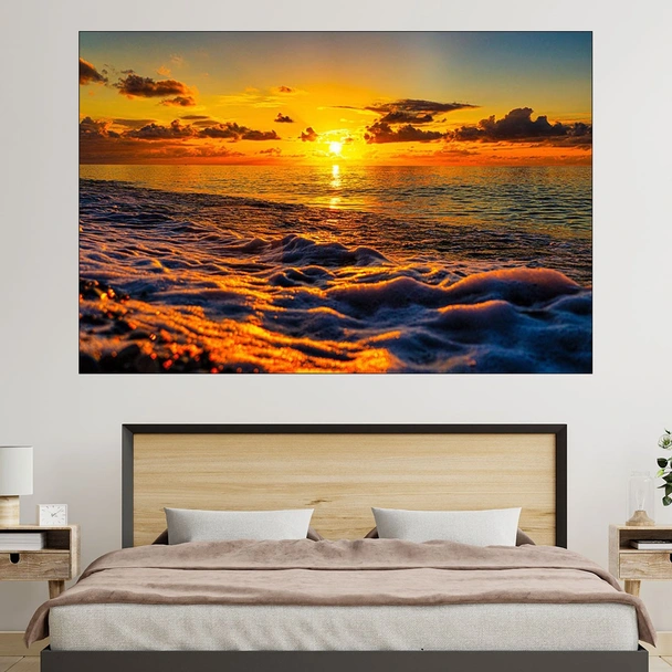 Залез над открито море - картина пано за стена
