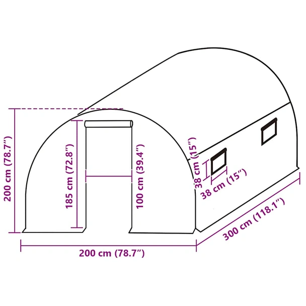 Резервно полиетиленово покривало за парник 2x3x2 м 6 м² зелено - Image 5
