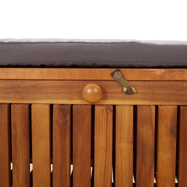 Градинска пейка за съхранение с възглавница 91 см акация масив - VL319716 - Image 9