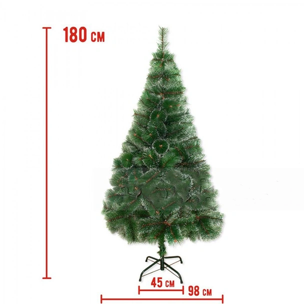 Коледна зелена елха с бели връхчета 180 см - Image 3