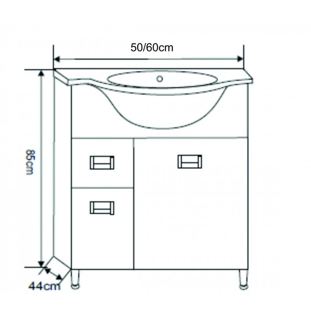 Комплект долен шкаф с умивалник "капри д-50"- 5037 - Image 2
