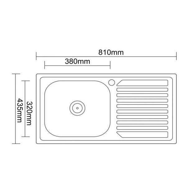 Кухненска мивка алпака с ляв плот 81х43.5х16см INTER CERAMIC - Image 2