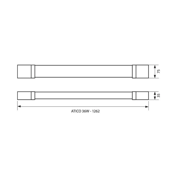 LED осветително тяло Atico 36 W 1200 мм VIVALUX - Image 2