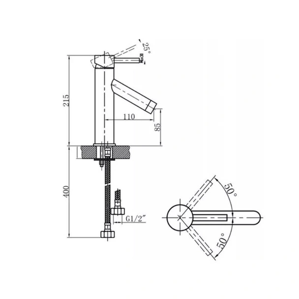 Стоящ смесител за баня Ескада INTER CERAMIC - Image 2