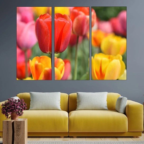 Цъфнало червено лале - картина пано за стена - Image 2