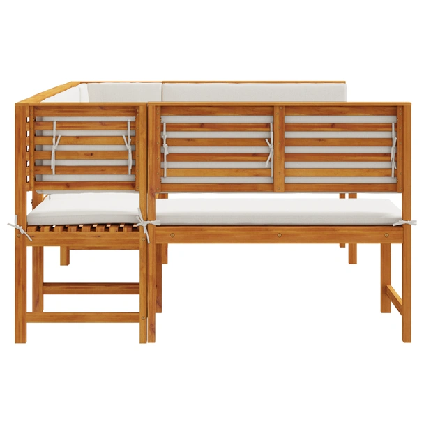 5 части комплект за градинска пейка с възглавници от акациево дърво - VL3329103 - Image 7