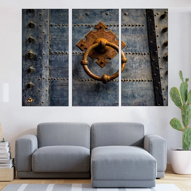 Антична дървена врата на замък - картина пано за стена - Image 2