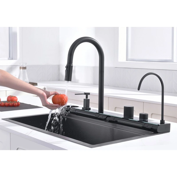 Комплект кухненска мивка 7547PVD Black + смесител 7567131MB INTER CERAMIC - Image 3