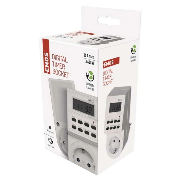 Дигитален таймер шуко бял EMOS - Image 2
