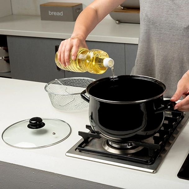 Емайлирана касерола с метална кошница за пържени картофи 24 см NAVA - Image 4