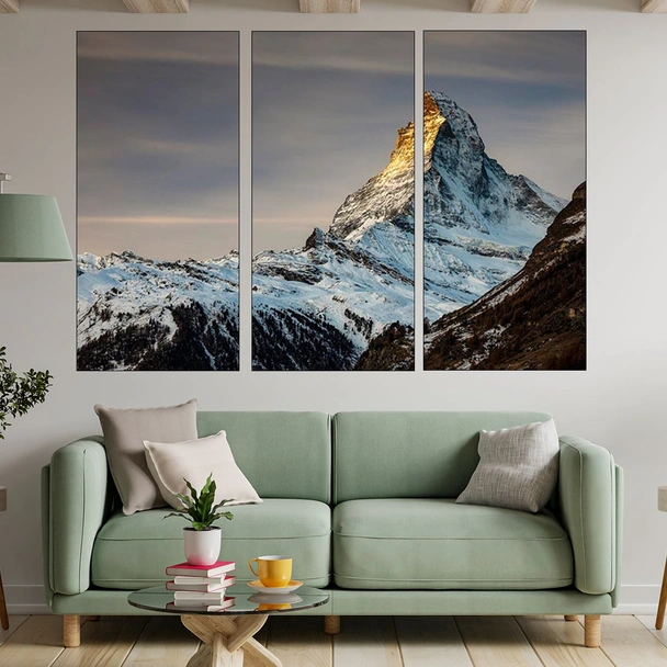 Матерхорн огрят от слънцето - картина пано за стена - Image 2