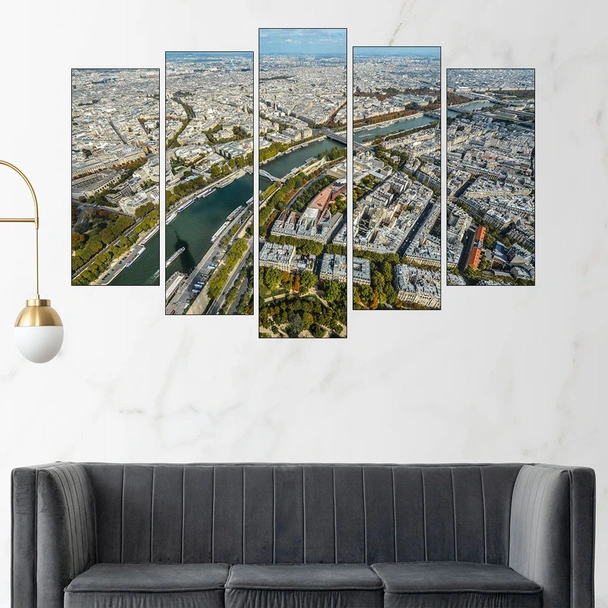 Париж от птичи поглед - картина пано за стена - Image 3