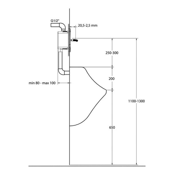 Промивен кран за писоар за вграждане Vidima - Image 3