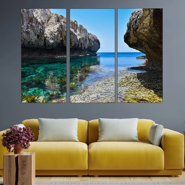 Скалист морски бряг - картина пано за стена - Image 2