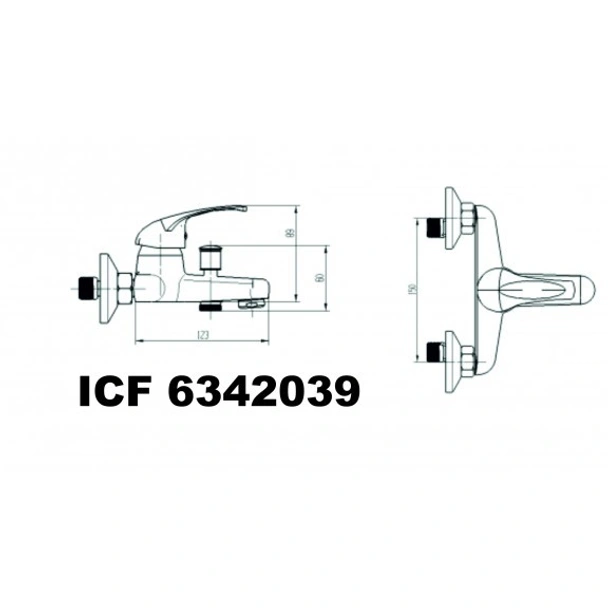 Стенен смесител за баня "еко" - Image 2