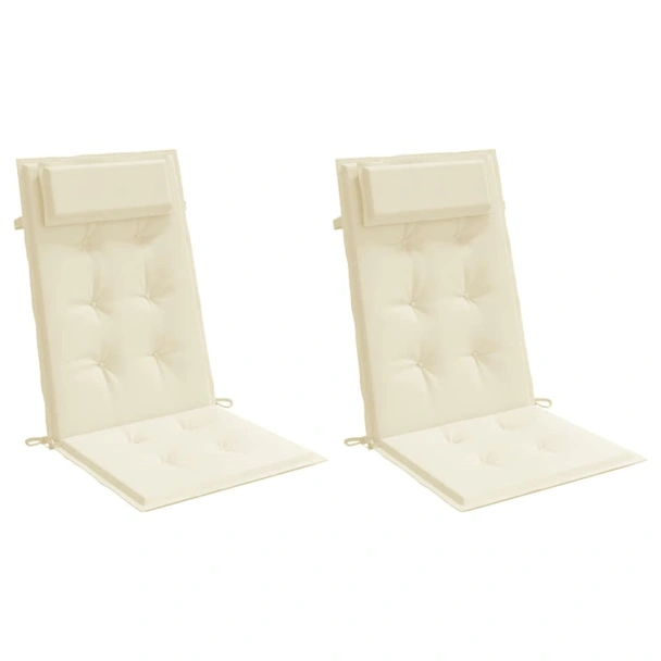 Възглавници за столове с облегалка 2 бр кремави Оксфорд плат - VL361880 - Image 3