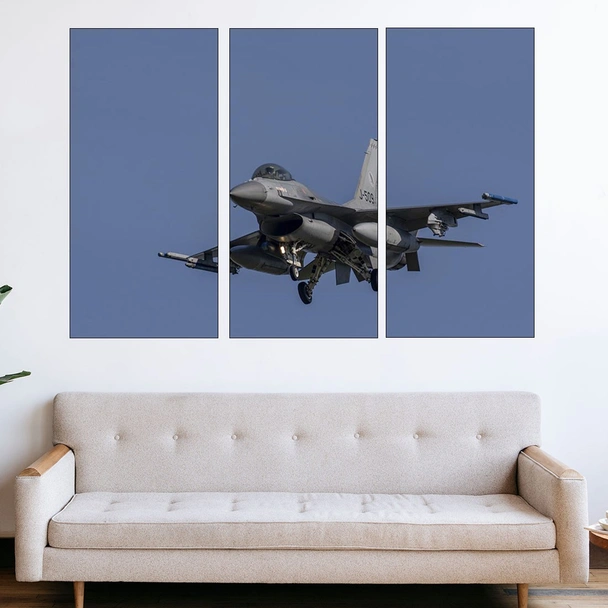 Боен изтребител в полет - картина пано за стена - Image 2