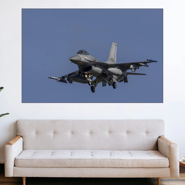 Боен изтребител в полет - картина пано за стена