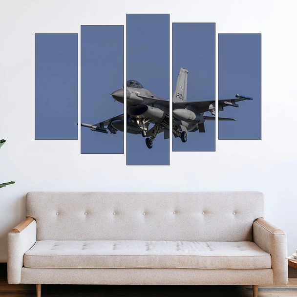 Боен изтребител в полет - картина пано за стена - Image 3