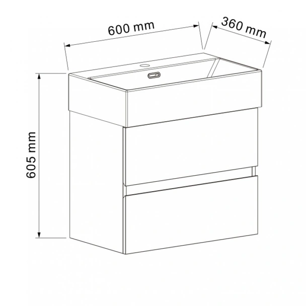 Шкаф за баня Compact 5845W с мивка 6036W INTER CERAMIC - Image 4