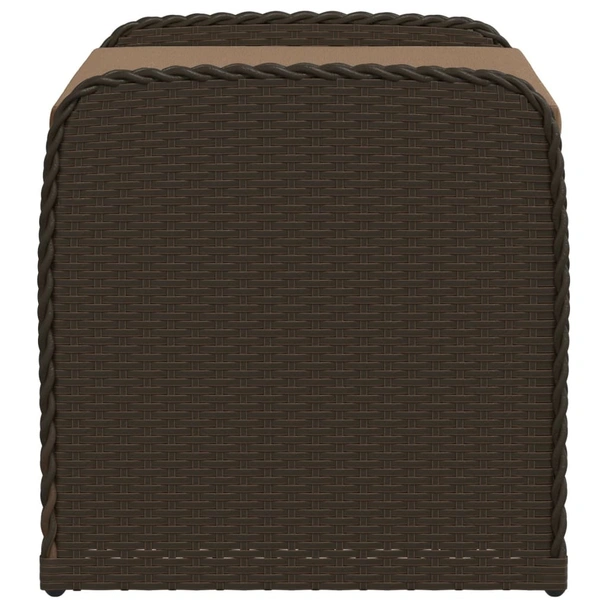 Пейка за съхранение с възглавница кафява 80x51x52 см полиратан - VL365732 - Image 5