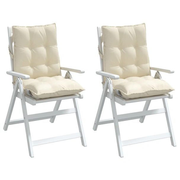 Възглавници за стол ниска облегалка 2 бр кремави Оксфорд плат - VL377677 - Image 4