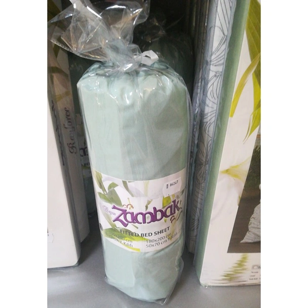 Чаршаф с ластик 100x200 см + калъфка Cylinder L. Green ZAMBAK - Image 2