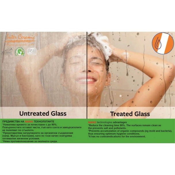 Параван за баня 100х200 см ICS 113G/100 Nano INTER CERAMIC - Image 4