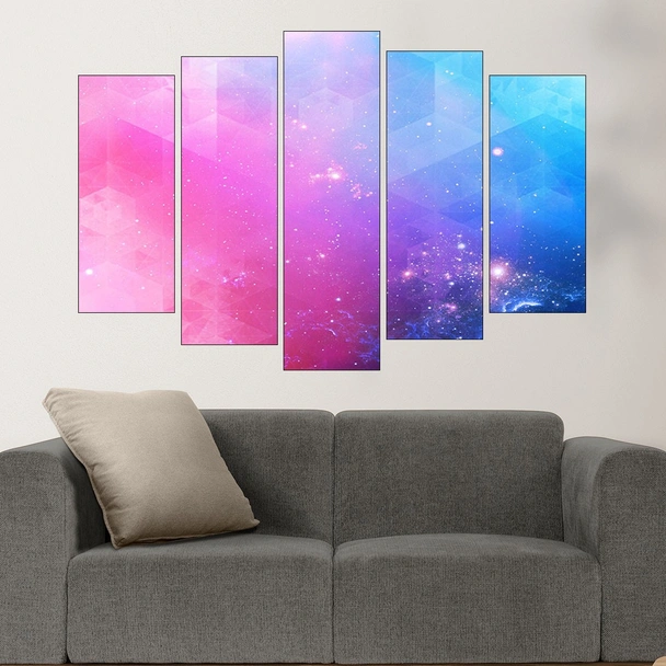 Абстрактен фон в синьо и розово  - картина пано за стена - Image 3