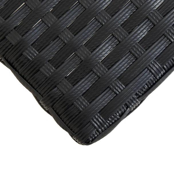 Градинска пейка, 120 см, черна, полиратан и акация масив - Image 6