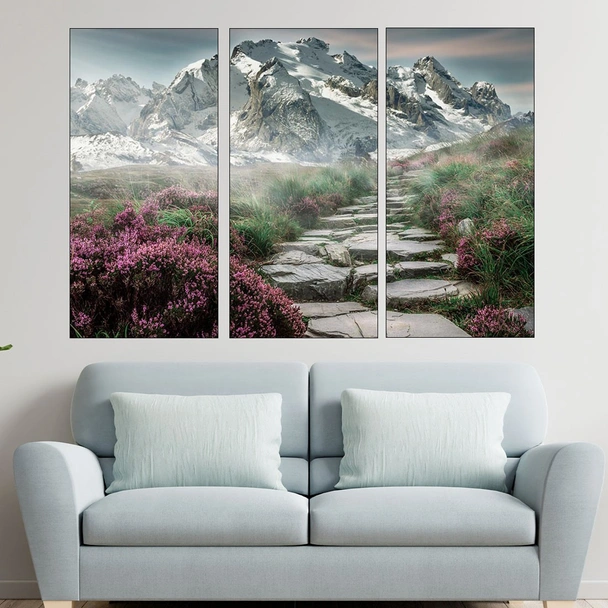 Каменна пътека в Алпите - картина пано за стена - Image 2