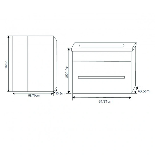 Комплект pvc шкаф, порцеланова мивка и огледален шкаф - Image 4