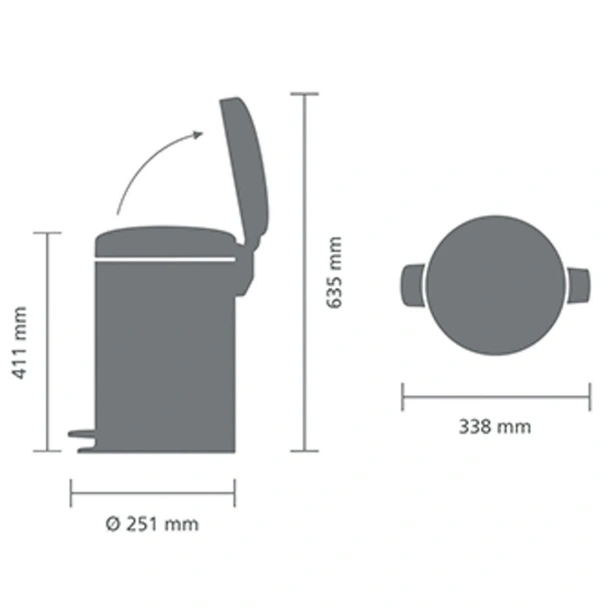 Кош за боклук 12 л NewIcon Matt Steel BRABANTIA - Image 4