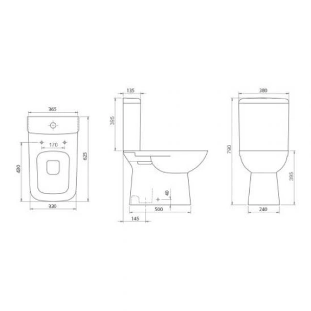 Моноблок с биде вертикално оттичане Duru CeraStyle - Image 3