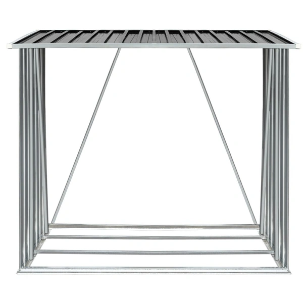 Навес за дърва, поцинкована стомана, 163x83x154 см, антрацит - Image 5