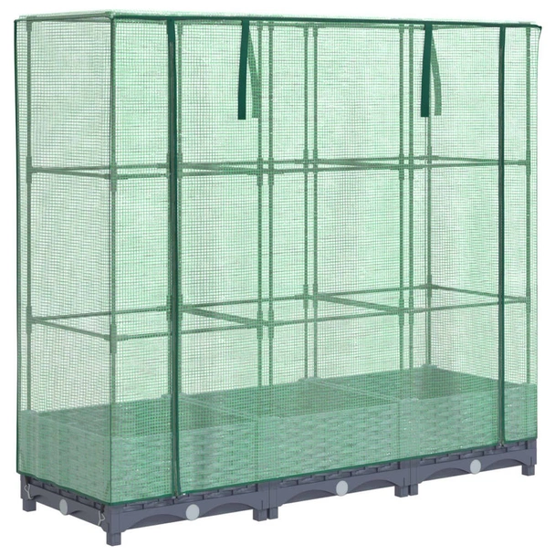 Повдигната леха с покривало, 120x40x123 см - ратанов сандък - Image 2