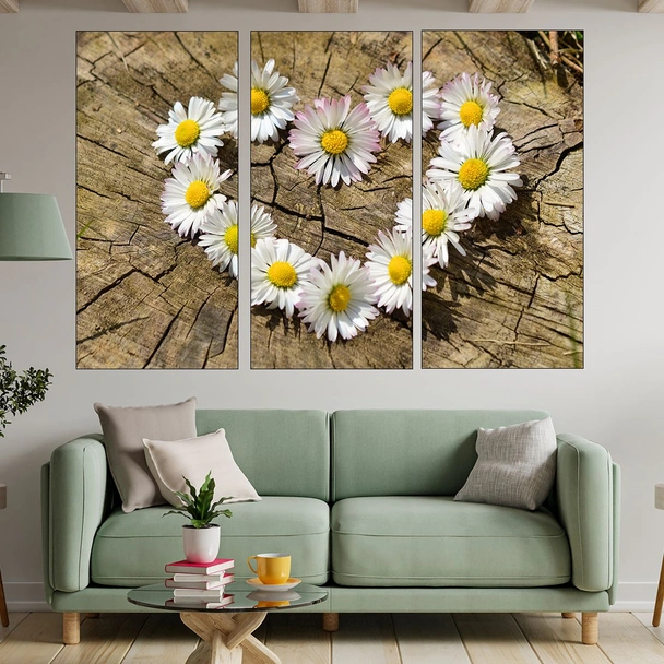 Сърце от маргаритки - картина пано за стена - Image 2