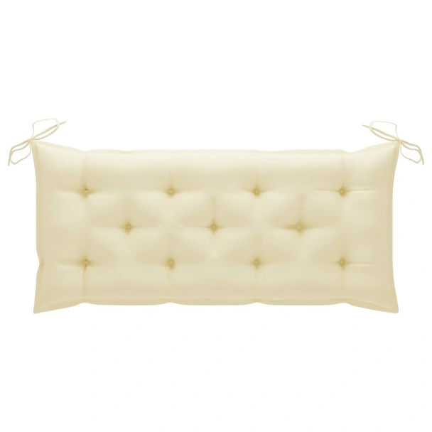 Сгъваема градинска пейка с възглавница, 118 см, бамбук - VL3063866 - Image 7