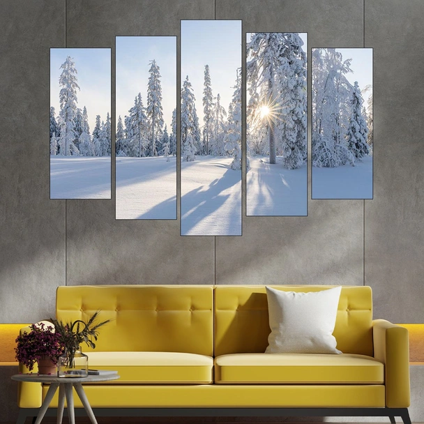 Снежна горска поляна - картина пано за стена - Image 3